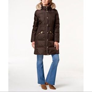 Michael Kors Brown Down Coat size medium